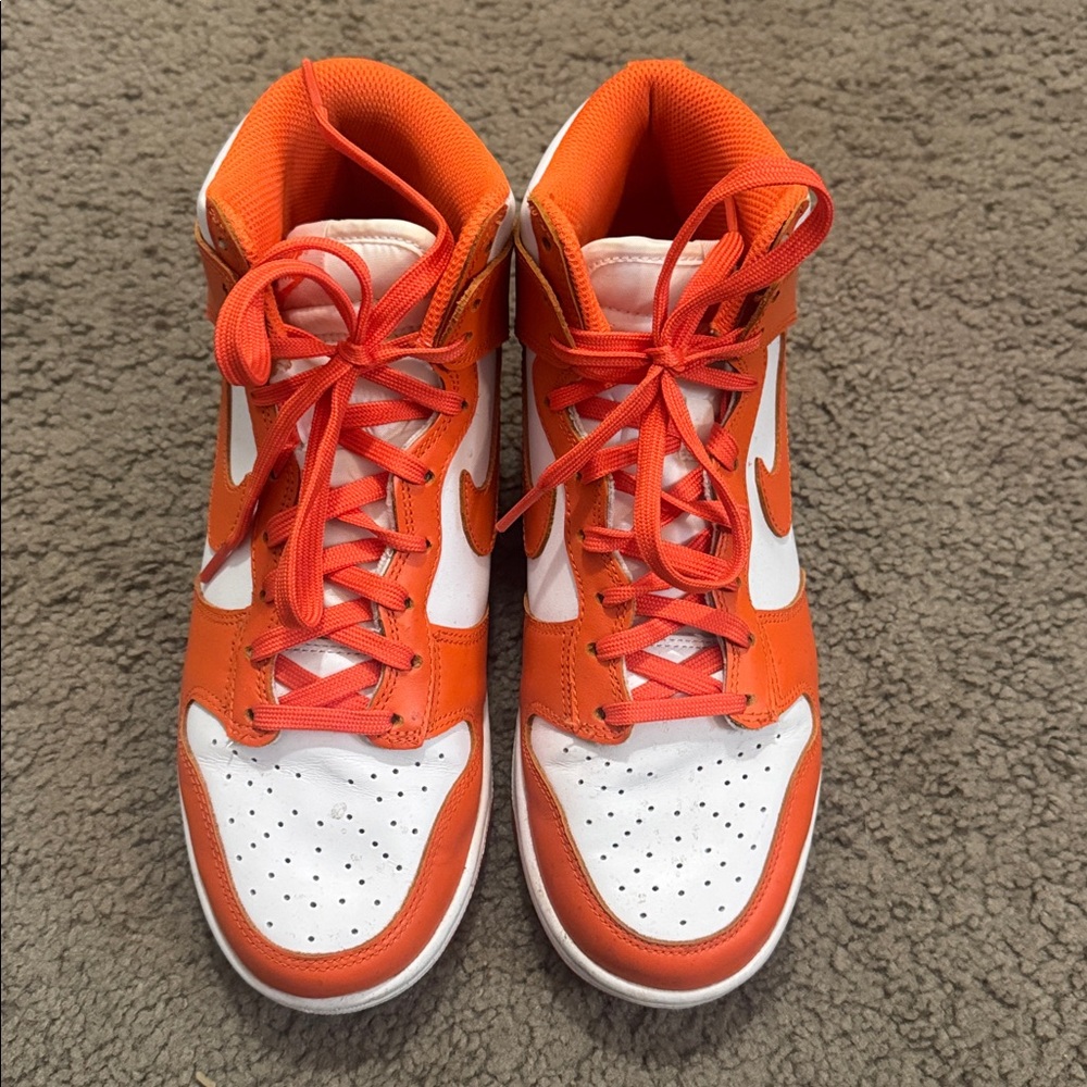 Nike Women’s High-Top Sneakers in Orange and White - Picture 2 of 6